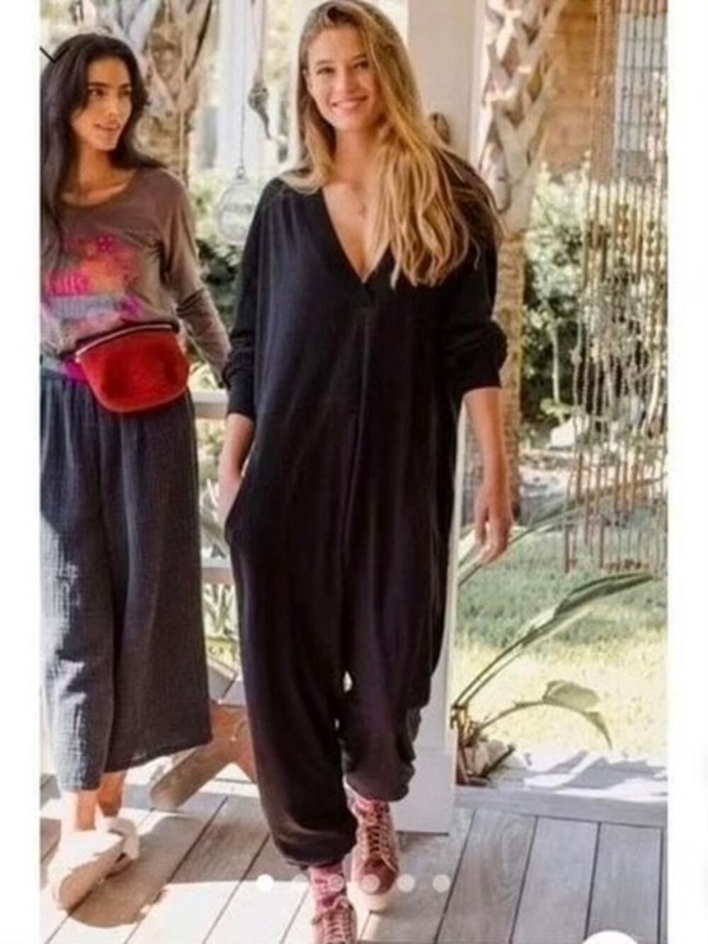 Natural Life Black Cotton Charlie Long Sleeve One Piece Jumpsuit Sz.XS